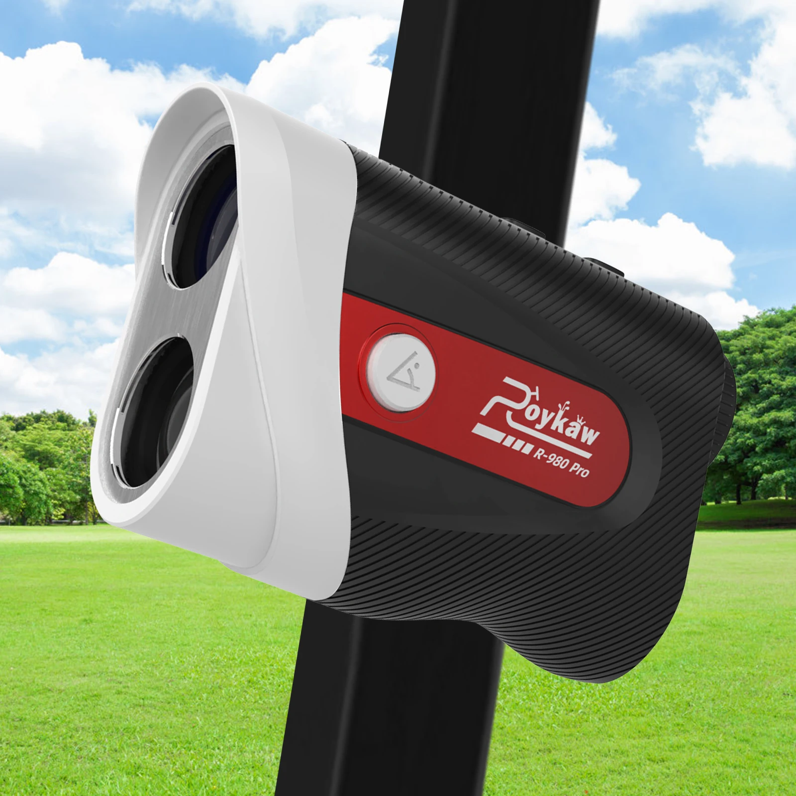 Roykaw Golf Rangefinder with Slope, 1200 Yards/7X Magnification Range Finders for Golf/Hunting, Flag Pole Lock Vibration