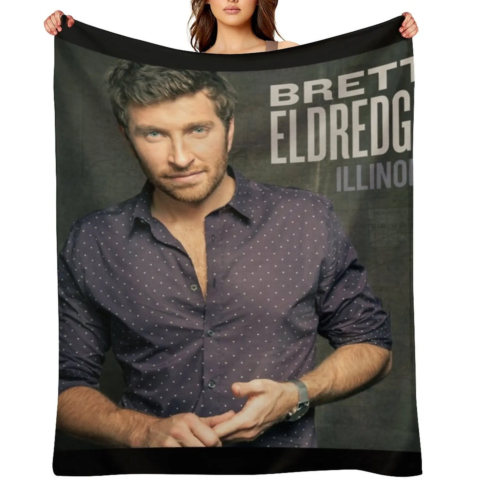

Brett Eldredge illinois Throw Blanket Luxury Designer Bed Sofa Quilt bed plaid Blankets