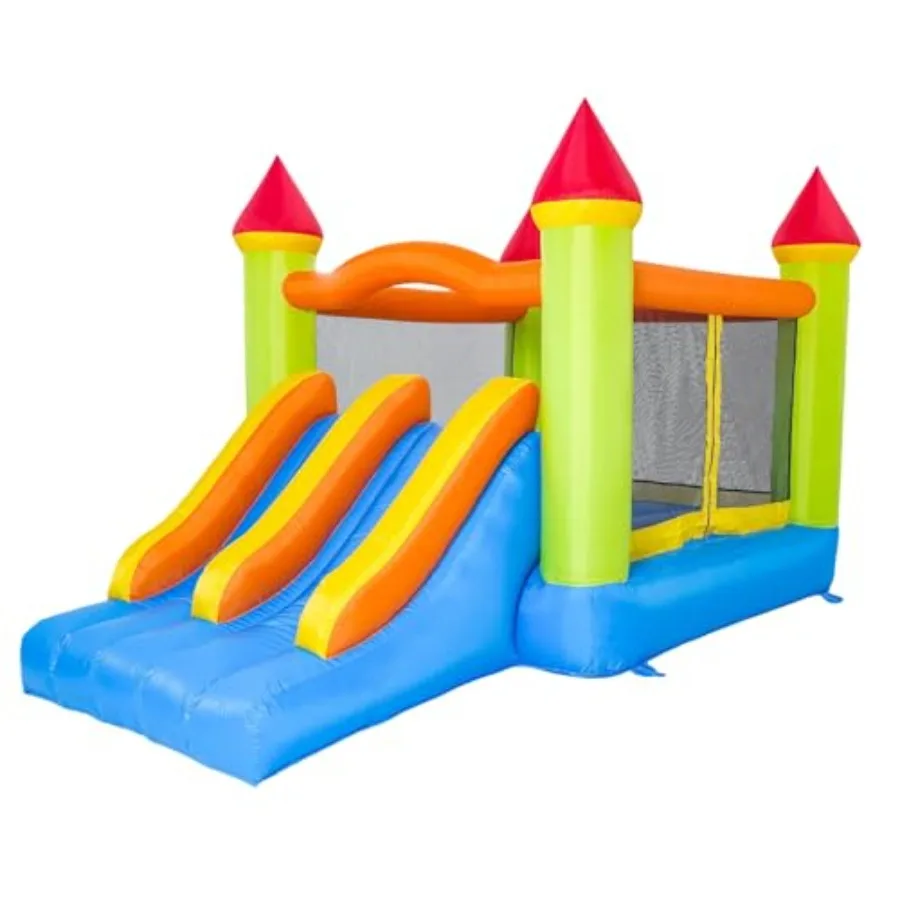 

Inflatable Bounce House for 3-10 13ft Lx8.2ft Wx8ft H Outdoor Indoor Use Blue with Big Slide Blower Perfect for Backyard Party