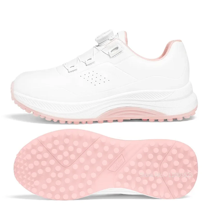 Pgm mulheres sapatos de golfe amortecimento golfista esporte tênis anti-deslizamento sapatos de golfe grama senhora calçado confortável à prova dwaterproof água 35-40