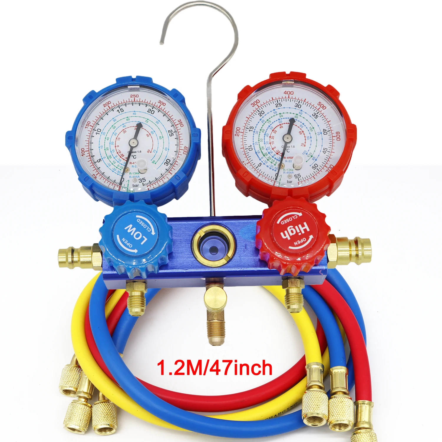Juego de medidores de colector de aire acondicionado de CA para R22 R410A R134a R404A, Kit de herramientas de diagnóstico de refrigerante automático