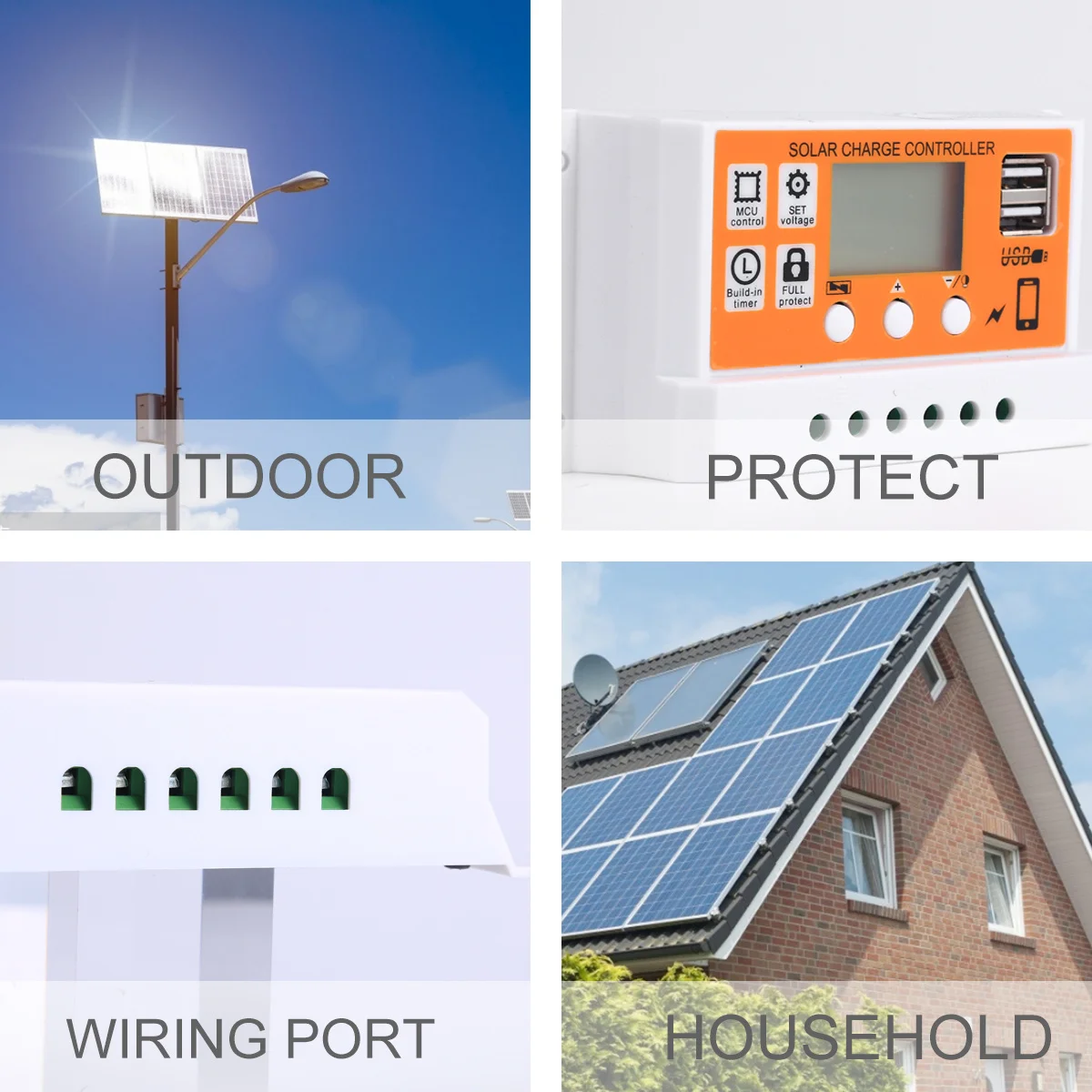 جهاز التحكم بالطاقة الشمسية Pwm 12V 10a منظم الشحن بالطاقة الشمسية مؤقت شاشة ديجيتال وحدة تحكم لوحة الليثيوم مخرج USB