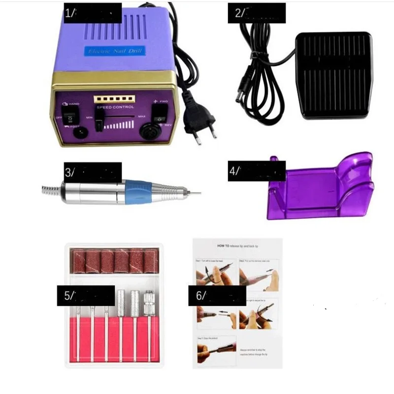 Professional Manicure Set For Nail Salon Shop Electric Fingernail Drill Grinder Pedicure Machine 35000 RPM Gel Shine Polish File