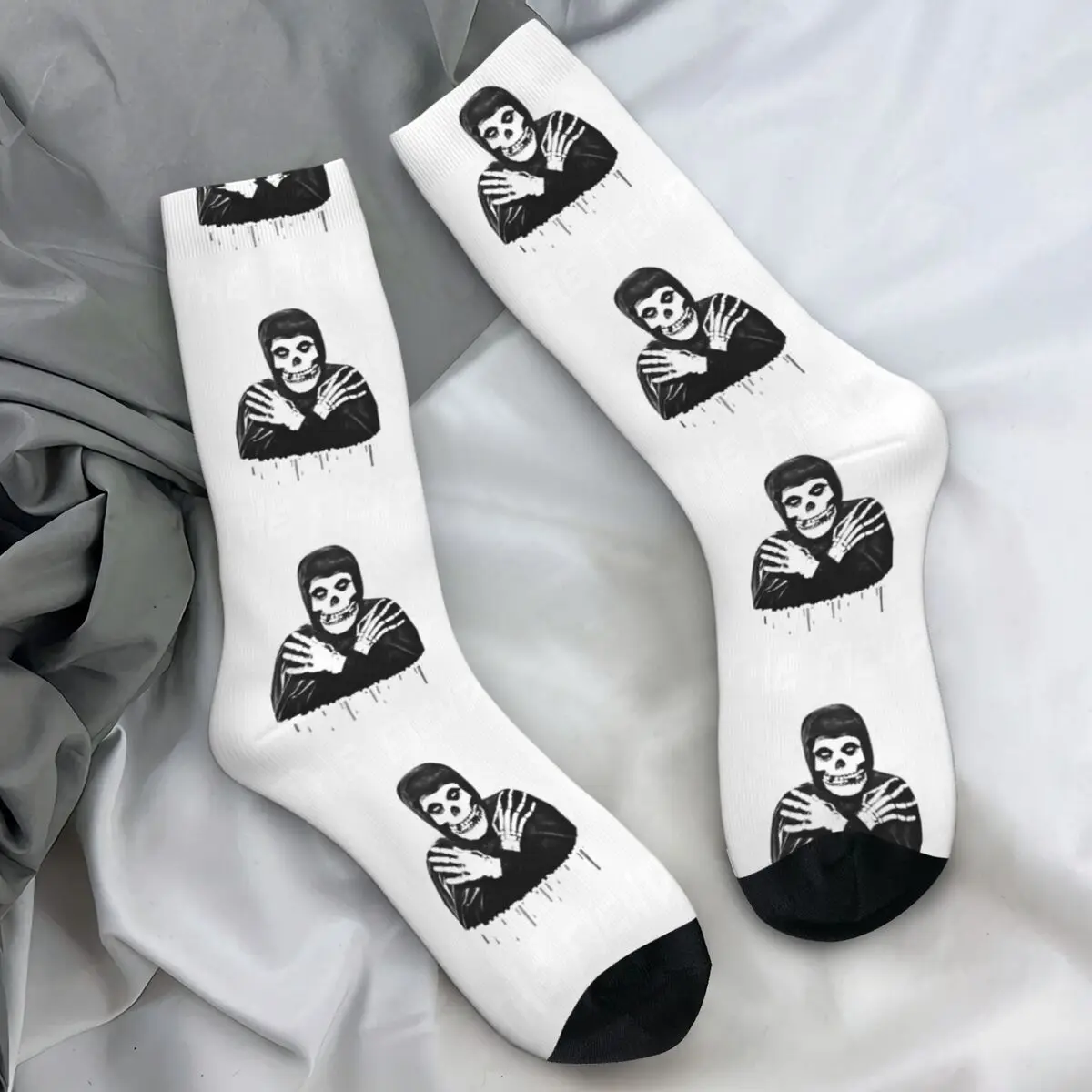 Punk Rock Band Socks Funny Misfits Gothic Stockings Autumn Anti Skid Men's Socks Warm Soft Pattern Running Sports Socks