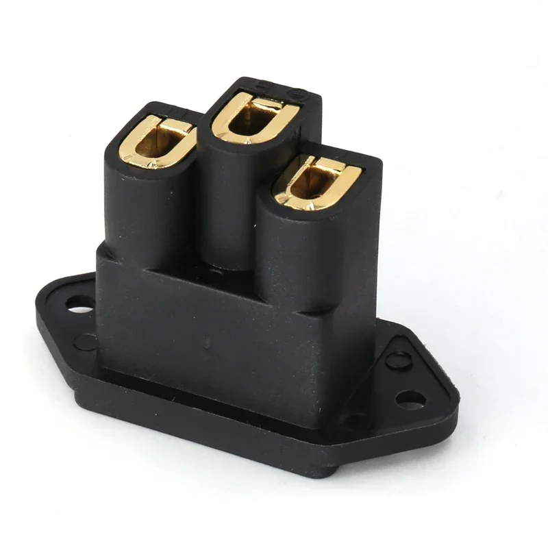 4PCS AC FI-06(G) IEC Inlet 3 Pin Socket AC Elecrtric Connector Pure Copper Gold Plated Audio DIY HIFI Ac Power Socket Connector