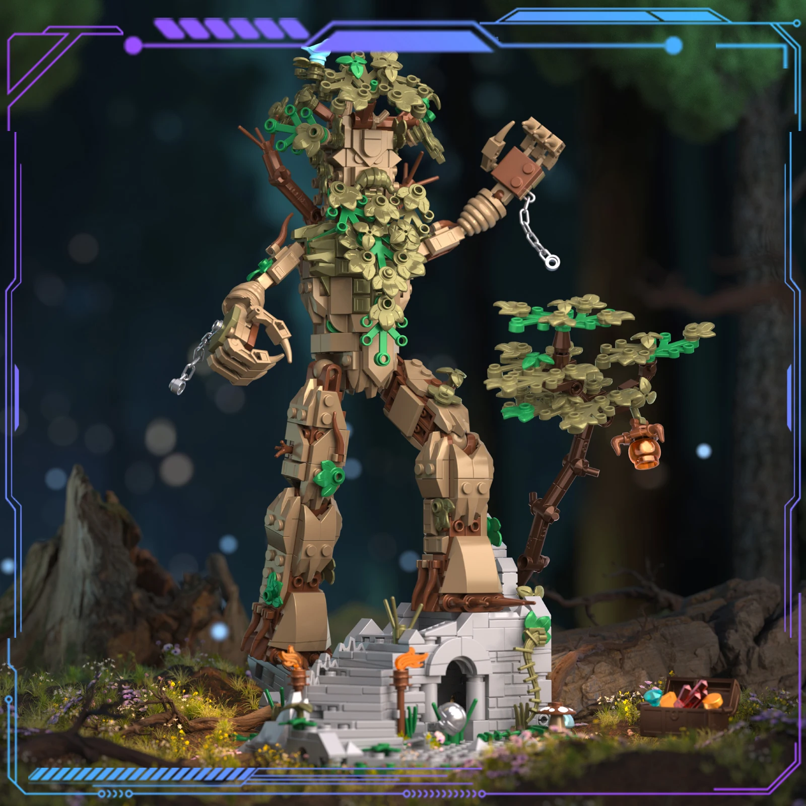 

Arboreal Keep Building Blocks Ancient City Sophora Tree Spirit Tree Person Mythological Figures Model Kids Toy Ideal Gift 942pcs