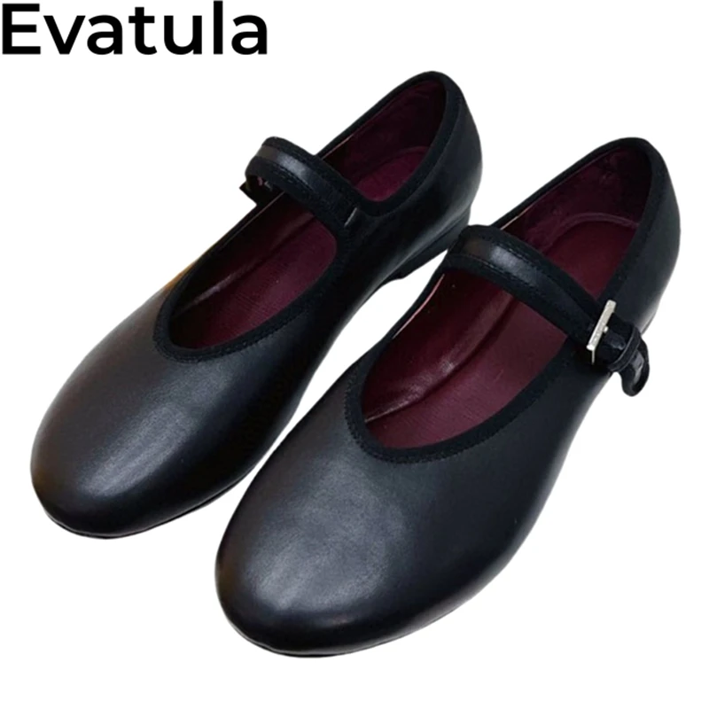 2024 Summer Round Toe Ballet Flat Shoes Women Genuine Leather Single Shoes Comfort Mary Janes Ladies Casual Loafers Shoes Mujer