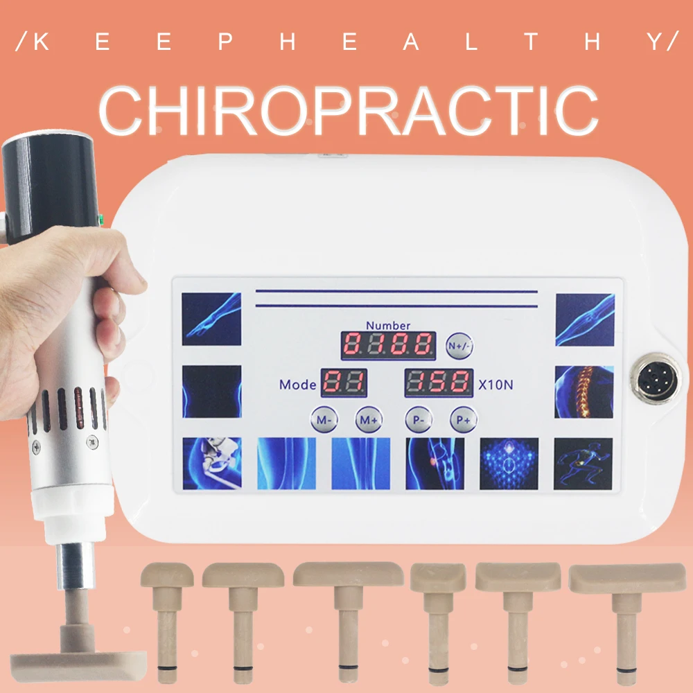 Electric Chiropractic Gun 10 Heads 1800N Adjustable Relieve Neck Pain Full Body Relaxation Massage Chiropractic Massager 2025