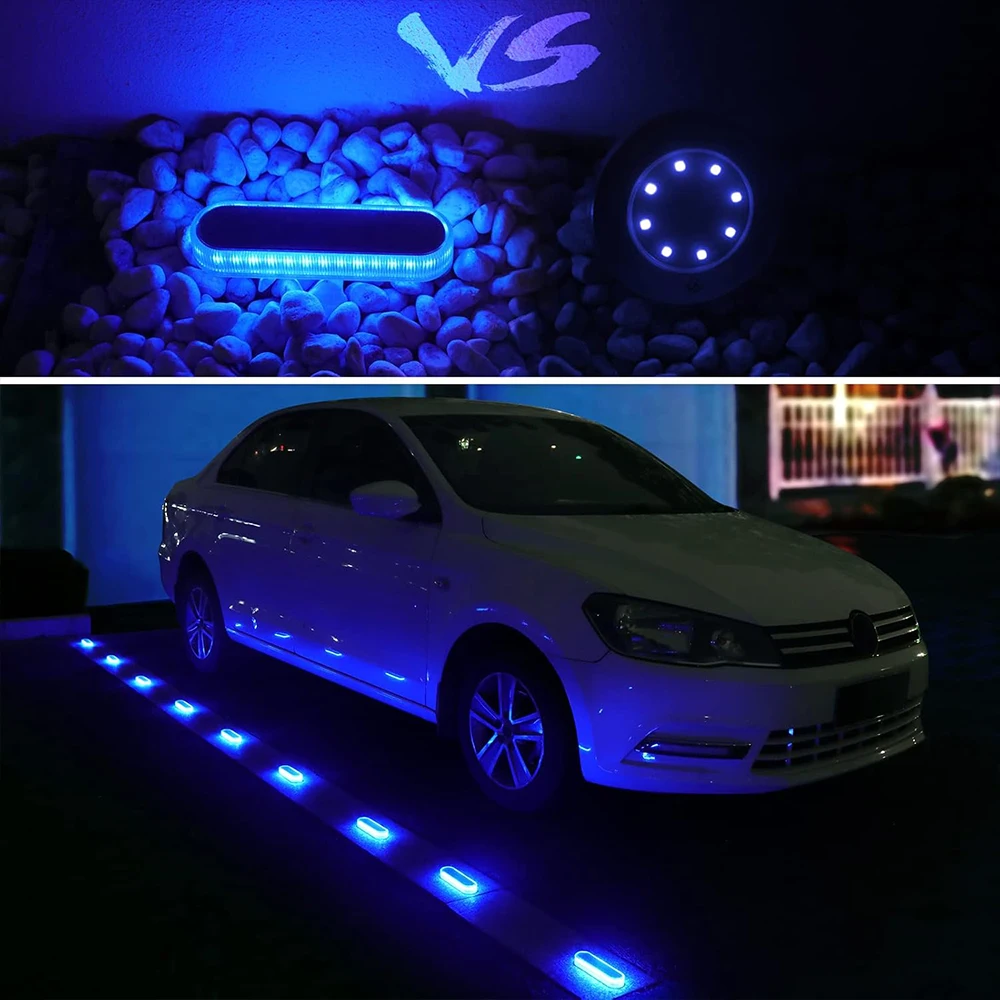 Solar Step Lights Waterproof IP68 Auto On/Off Path Lights Solar Powered Light Bar Solar LED Ground Stairs Floor Lights
