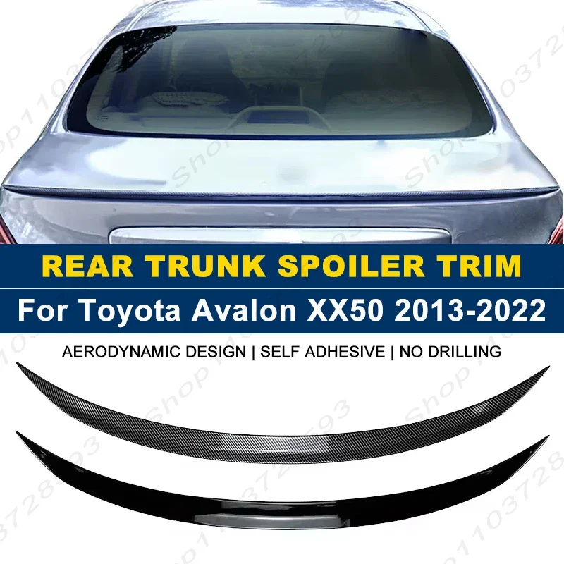 For Toyota Accessories Avalon XX50 2013-2022 Car Rear Trunk Boot Spoiler Wing Lip Body Kits Gloss Black Soft Plastic