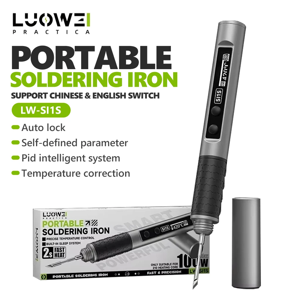 LUOWEI LW-SI1S Portable Smart Soldering Iron with Soldering Tip for Mobile Phone Repair Mainboard PCB Portable Soldering Tool