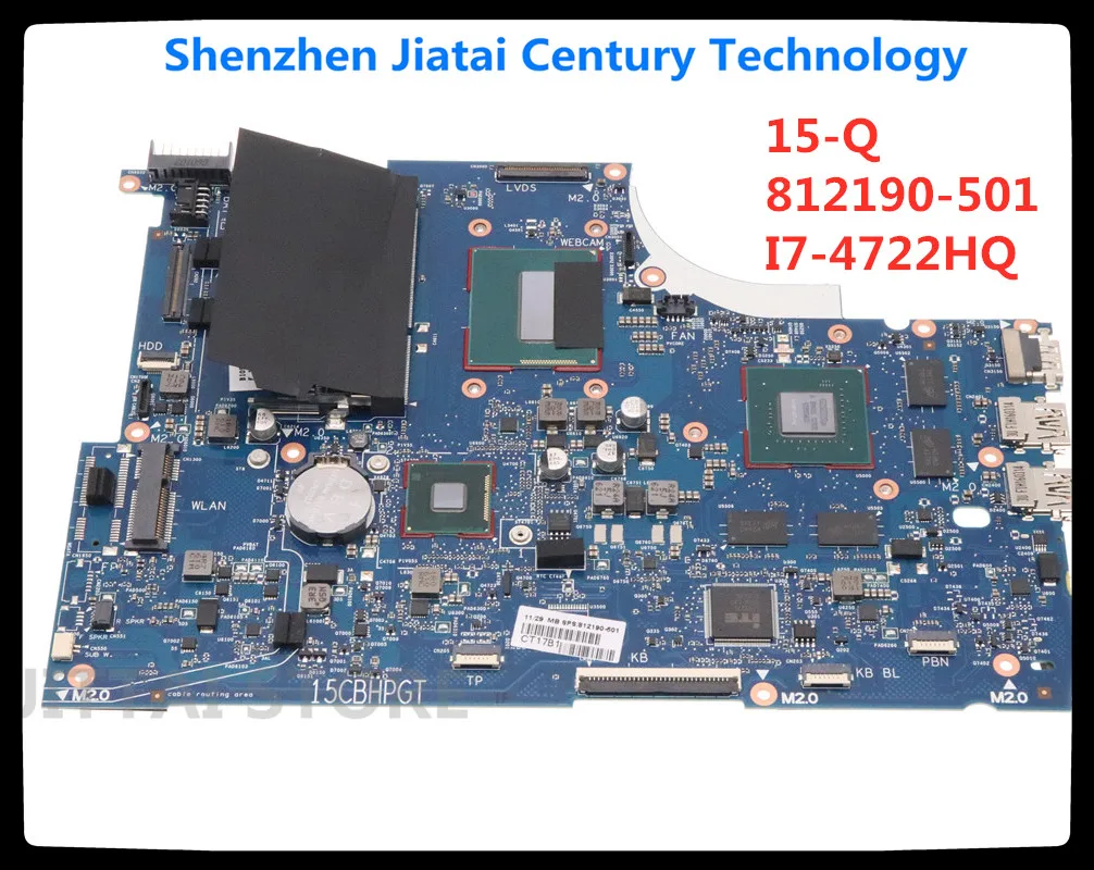 

For HP ENVY 15-Q 15T-Q Laptop Motherboard 812190-501 812190-001 SR1PY I7-4722HQ CPU GT950M 4G