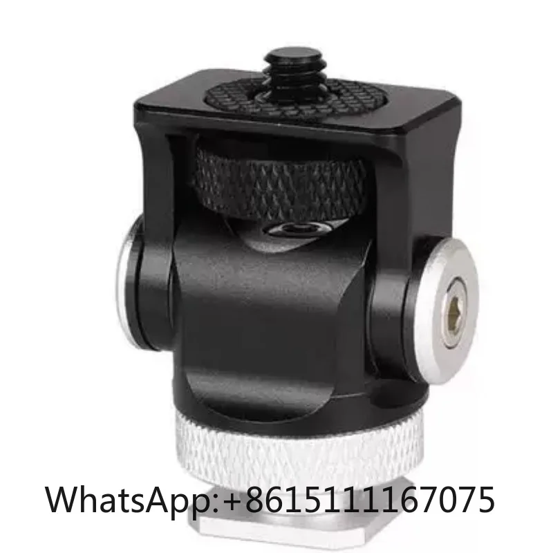Camera Accessories Aluminum Snail Tripod Head Adjustable Pan Tilt Support Cold Shoe Base With 1/4