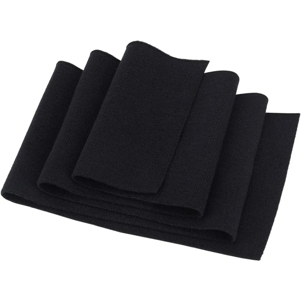 Cotton Strechy Kintted Rib Fabric Black Tubular Rib Knit Fabric Ribbing Cuff Material for Collar Neck Bands Trim Material