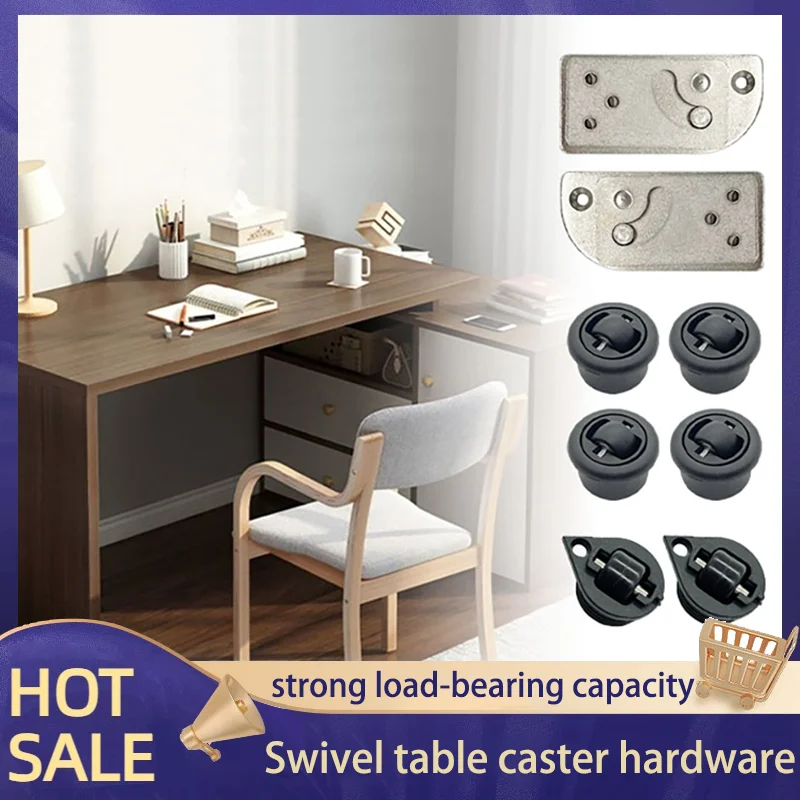 

90 ° Multifunctional Small Whirlwind Rotating Table Hardware Accessories Office Desk Table Top Left and Right Rotating Connector