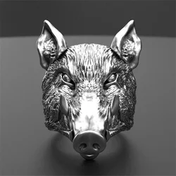 New Vintage Animal Wild Boar Head Alloy Rings for Men Finger-Ring Cool Stuff Accessories Men's Jewelry Discount
