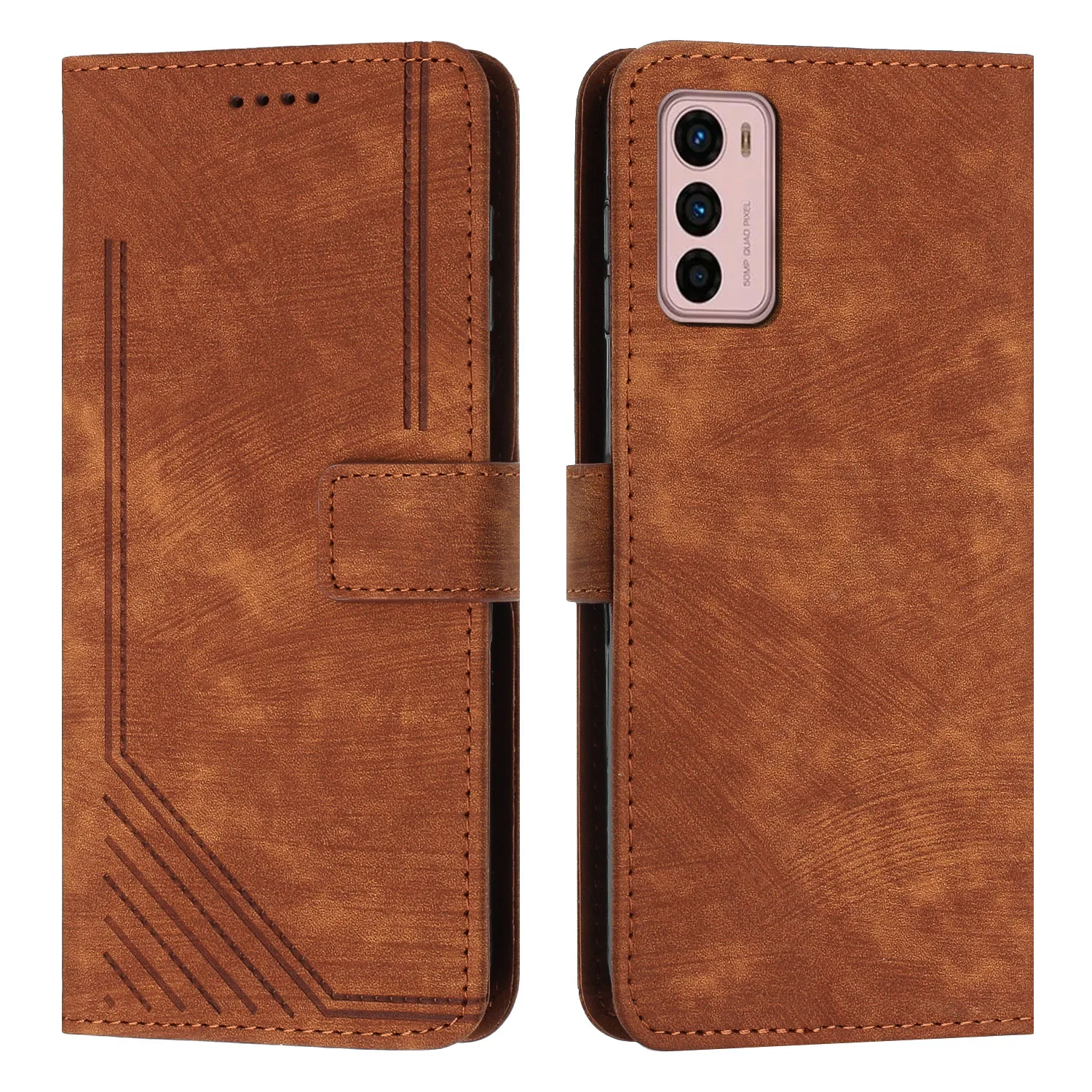 

For MOTO G42 case skin feel line terms silicone clamshell leather case