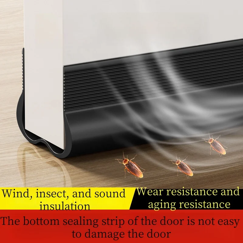 PVC Adjustable Door Bottom Seal Strip Weather Strip Under Door Draft Stopper Thicker Anti-Cold Gap Blocker Sealing Weather Strip