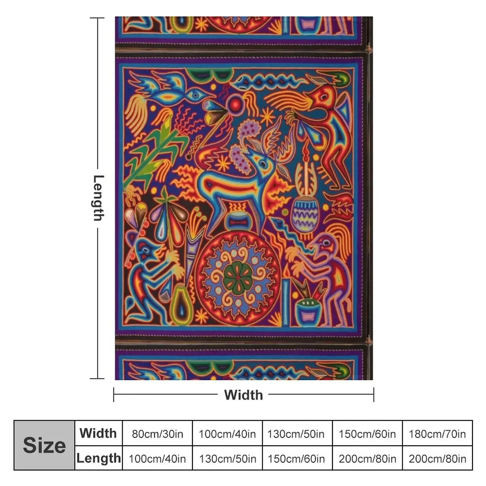 Huichol Throw Blanket Large Luxury Designer Luxury Thicken Blankets