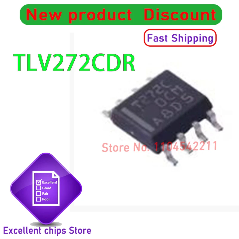 100% New Original TLV272CDR TLV272CD TLV272  T272C Package:SOP8  1~30PCS