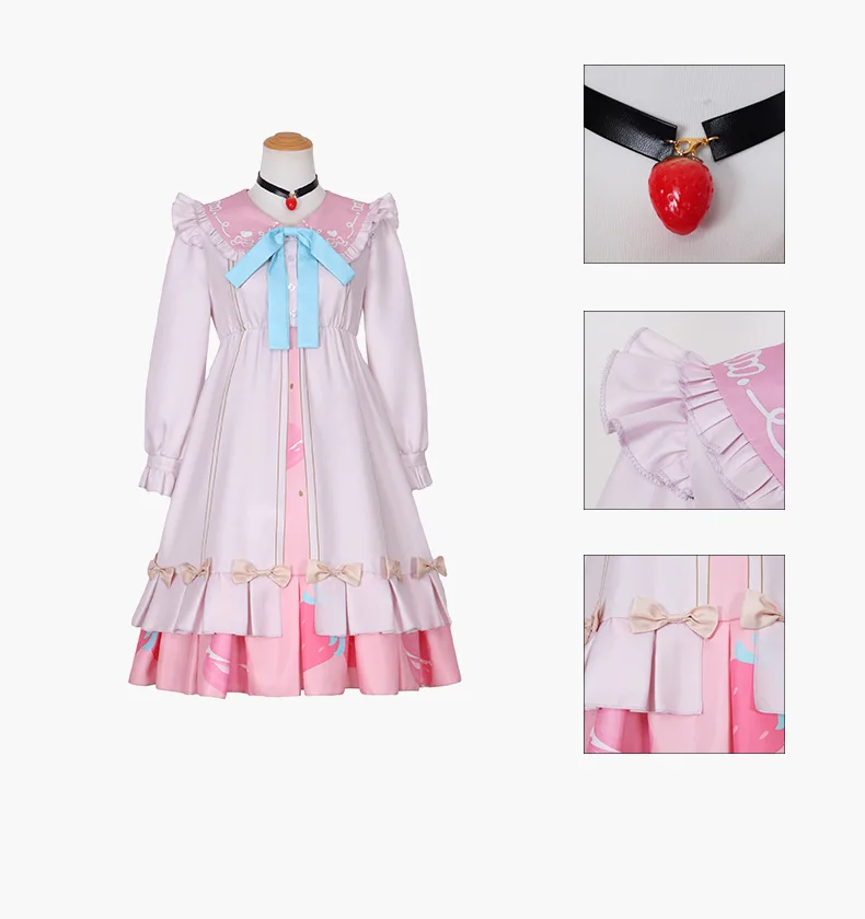 لعبة PJSK موموي إيري كوسبلاي للنساء البالغات زي كاجوال فستان مجموعة كاملة من الملحقات تناسب ملابس الهالوين