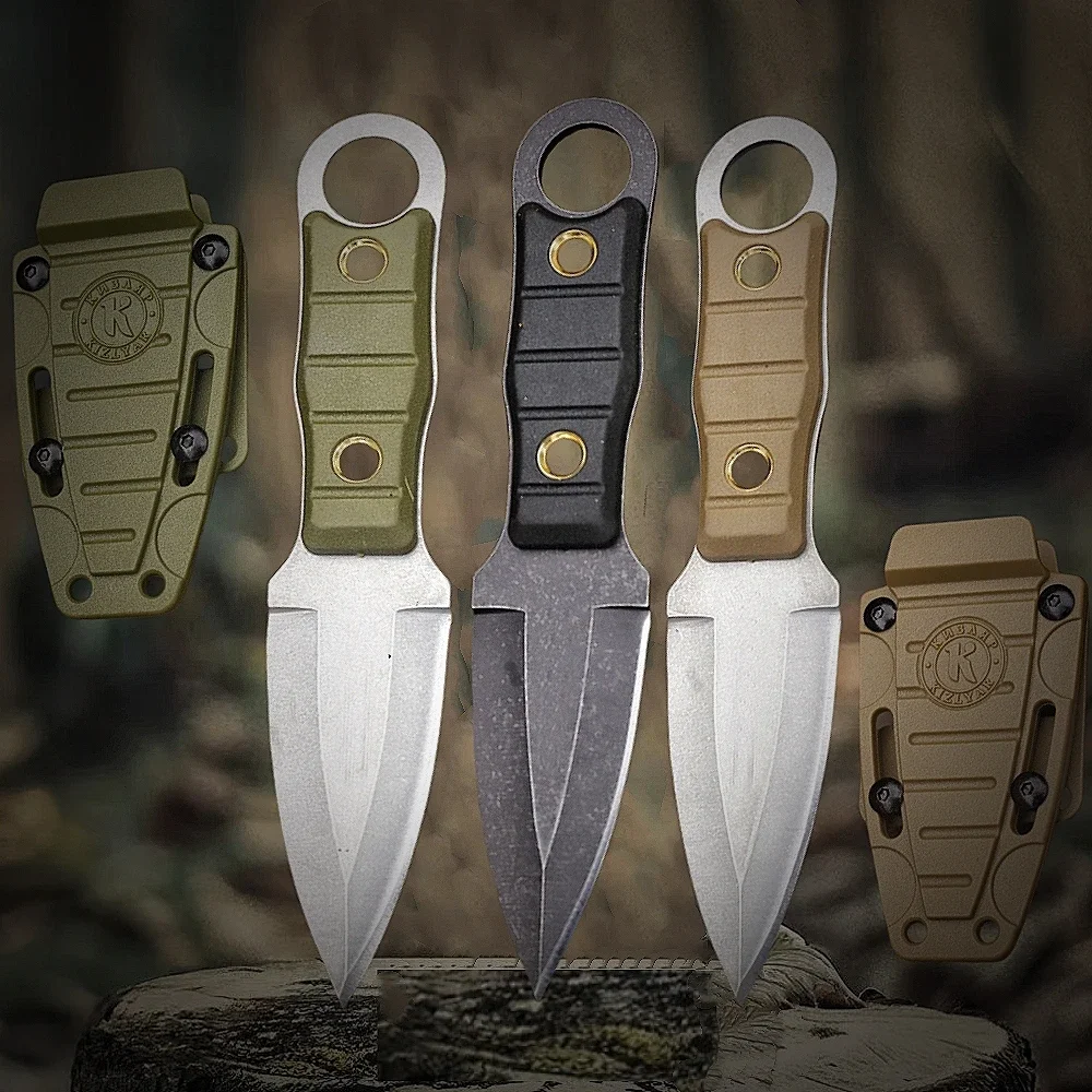 2024 new Outdoor EDC Multi-purpose Knife, D2 Steel Full Tang Survival Knife, Hiking, traveling knife + sheath