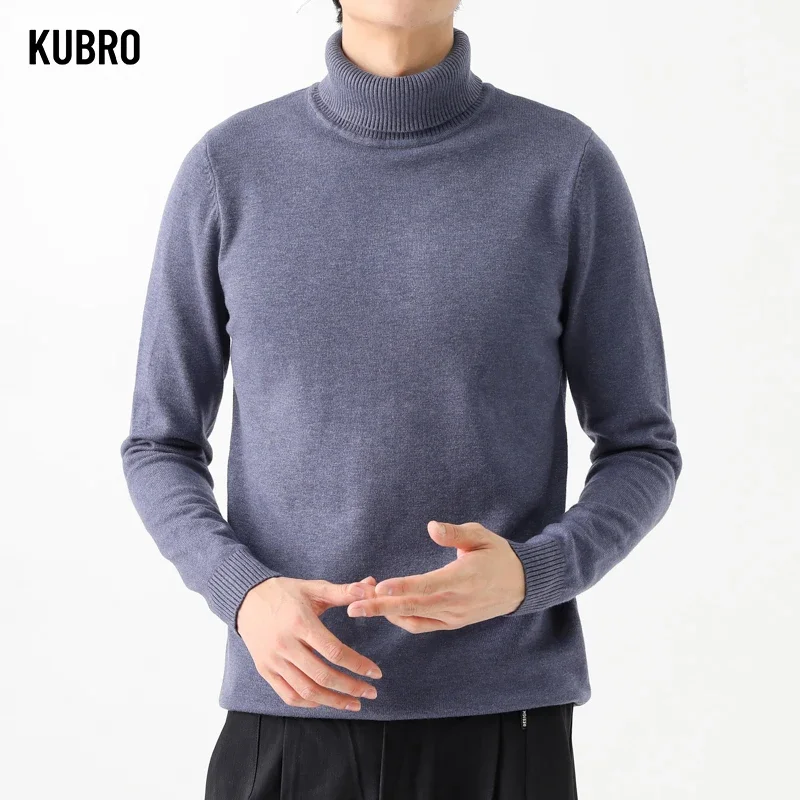 KUBRO 2023 Men Pullover Sweater Autumn New Fashion Casual Loose Thick O-Neck Wool Knitted Oversize Harajuku Streetwear Knitwear