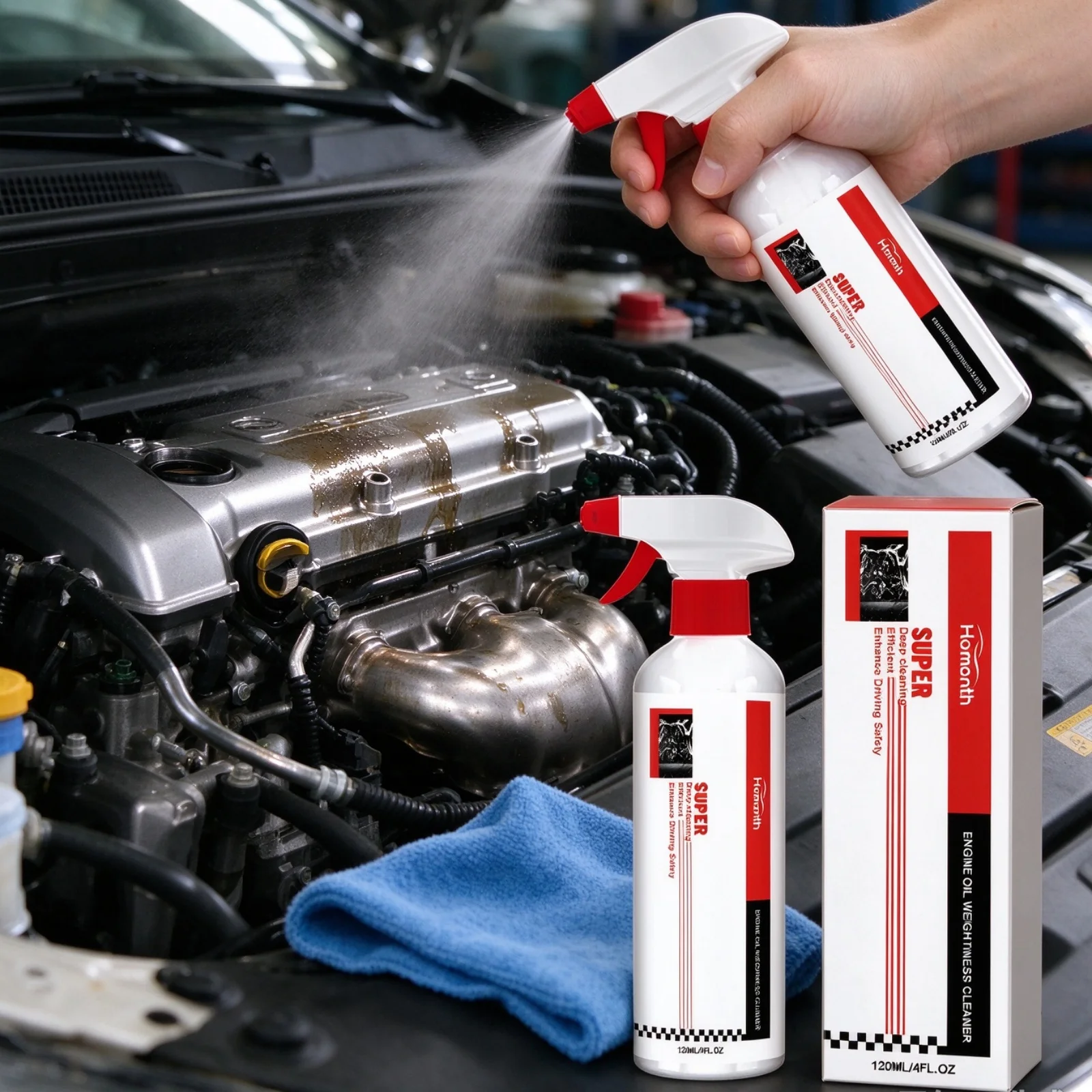 Car Engine Bay Clean Agent Heavy Oil Grease Remover Dissolve Oil Sludge Metal Parts Polishing Maintenance Engine Degreaser Spray