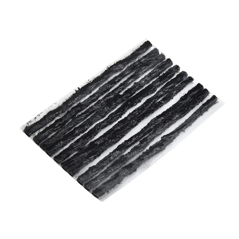 Black Car Tyre Seal Strip Puncture Recovery Repair Replacement Rubber Tubeless 0.1inch 50Pcs For Bike Accessories