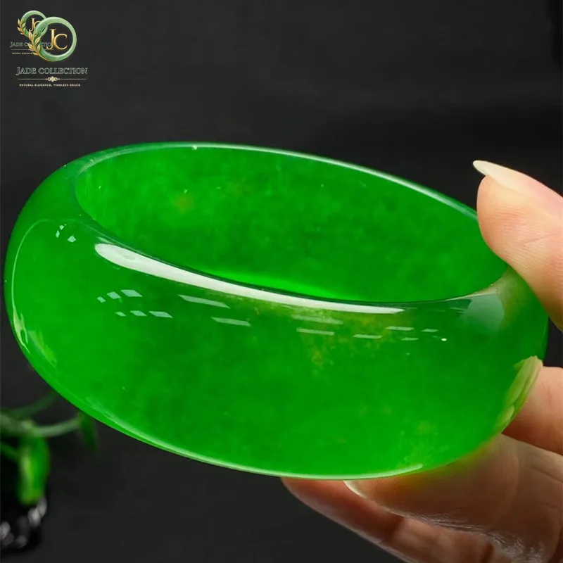 High Ice King Green Jadeite Bracelet Natural Jade Myanmar Jadeite Emerald