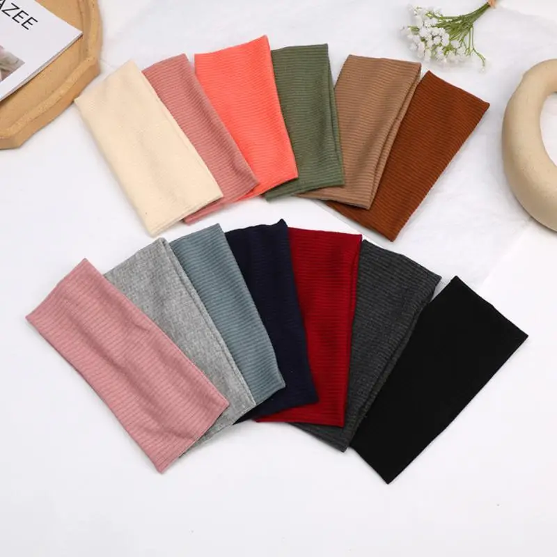 New Knit Sport Headband Ladies Yoga Running  Hairband Cotton  Elastic Breathable Stretch Ribbon Antiperspirant Hair Band