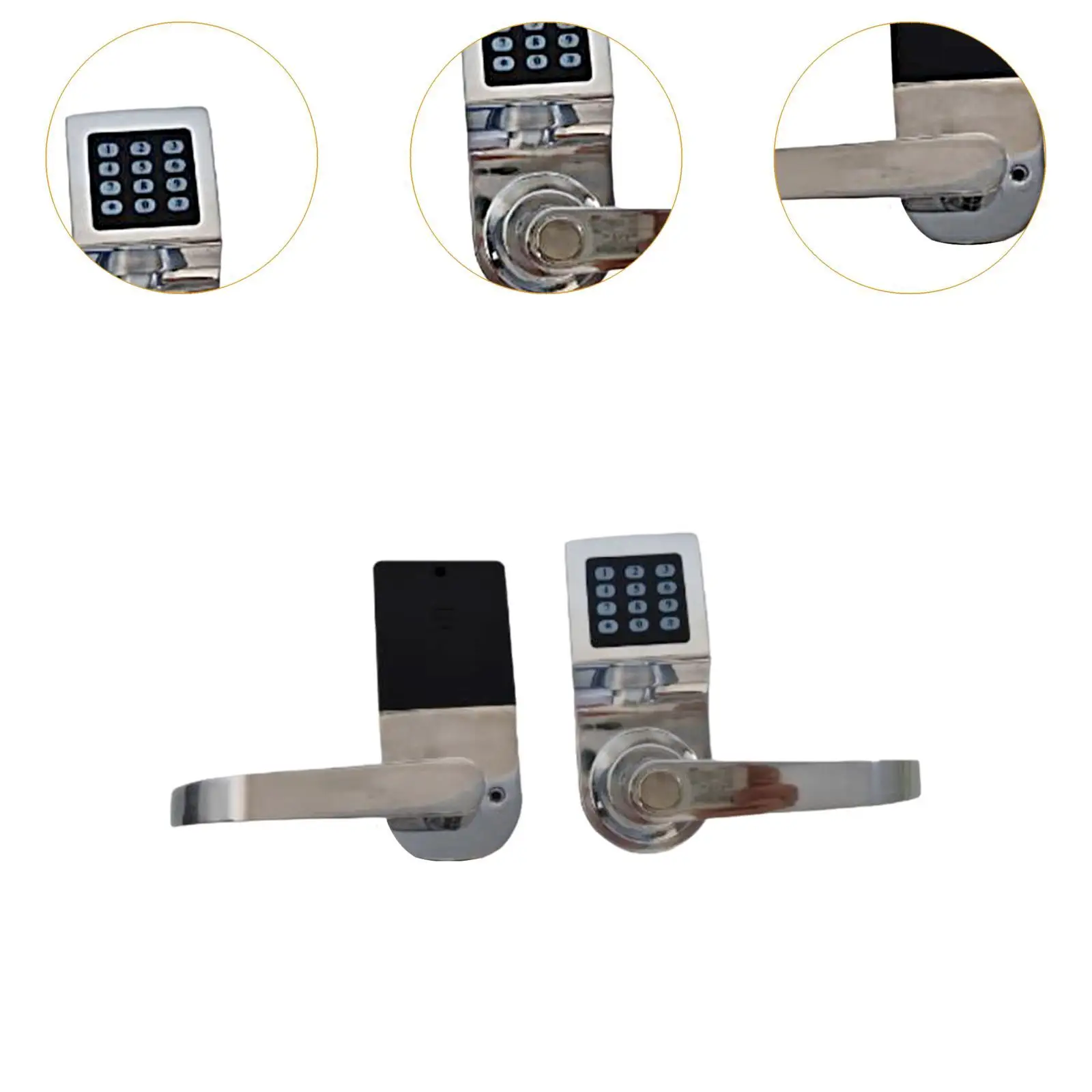 Keypad Door Lock, Unlock with Card, Code and Key, Combination Password Door Lock for Residential, Home Household
