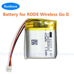 405mAh Battery For RODE Wireless Go II GO2 Microphone New Li Polymer Rechargeable Pack Replacement 3.8V