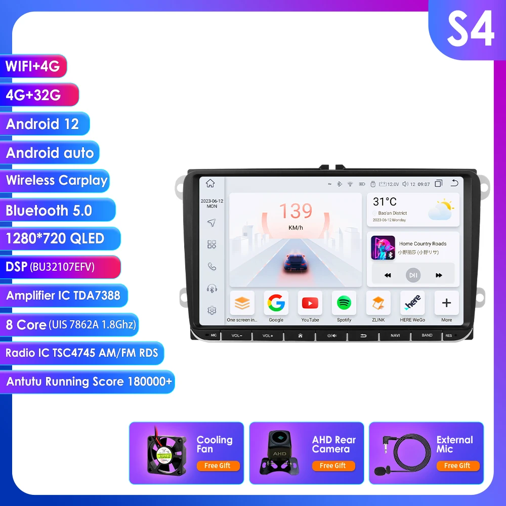 8 + 128G Dsp Radio 2din Auto Multimedia Gps Voor Vw Passat B6 T5 B7 B8 Golf 5 6 Caddy Polo T5 Touran Android Auto Carplay Dab Rds Bt