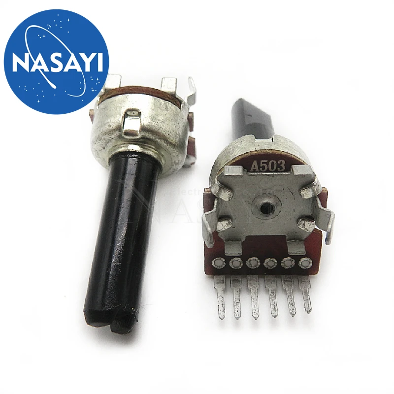 1pcs/lot RK1212G vertical double volume potentiometer B503 B50K / rachis white shell handle length 10mm 13mm In Stock