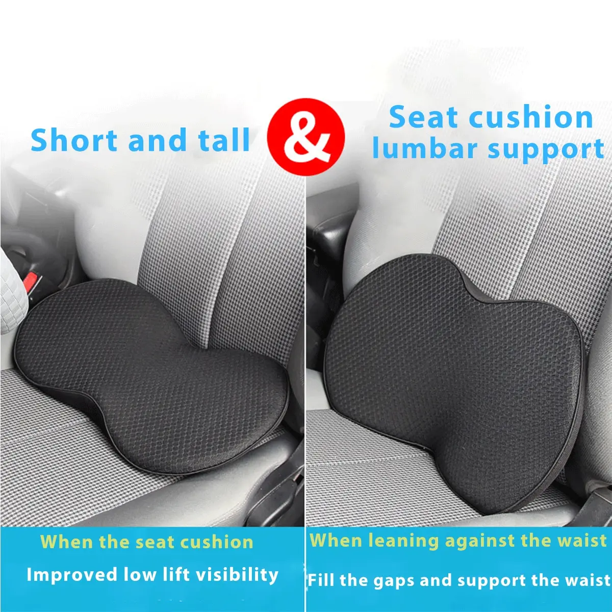 Mini coussin de siège de voiture, petit coussin de siège de conduite toutes saisons, recommandé augmenté, coussin de siège de fesses