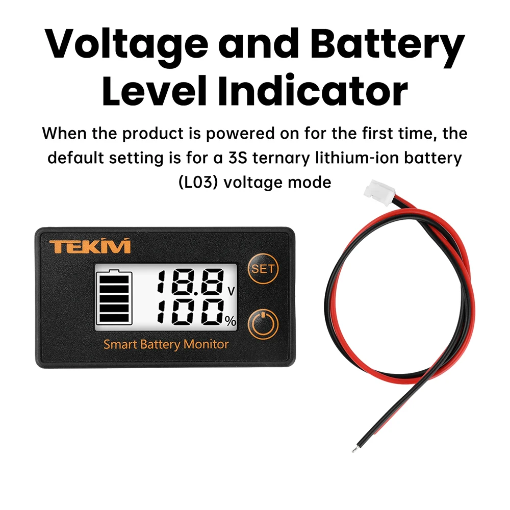 

6133BN LCD Digital Power Meter 8-100V DC Battery Capacity Indicator Voltage Tester for Car Motorcycle Lead-Acid Lithium LiFe PO4
