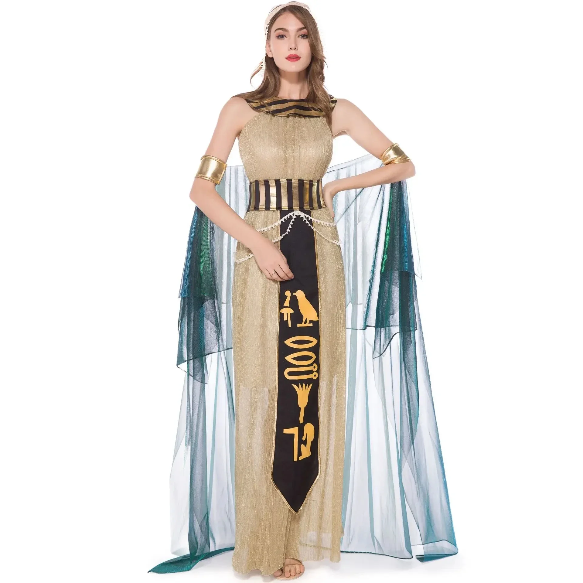 Greek Queen Cosplay Costume Medieval Egypt Cleopatra Dress Myth Goddess Carnival Dress Role Play Egyptian Women Cosplay Costumes