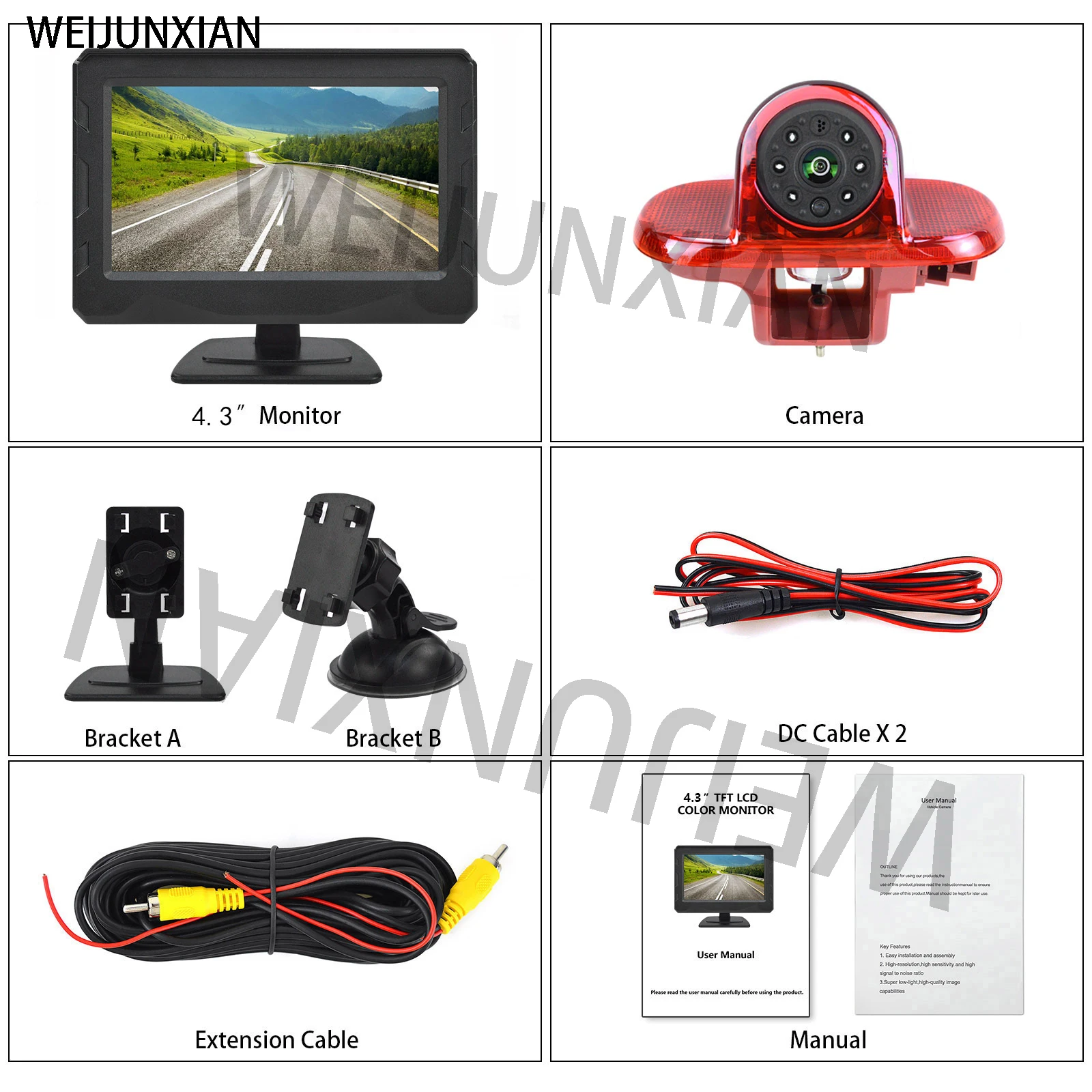 

Reverse camera 4.3-inch monitor kit for Renault Trafic MK2 / Vauxhall / Opel Vivaro A X83 (2001 - 2014)