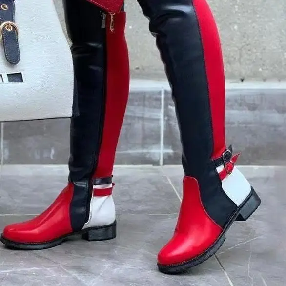 Botas de señora con punta redonda, zapatos de goma para mujer, botas de diseñador de lujo para lluvia, tacones altos hasta el muslo sexis, moda baja 2025