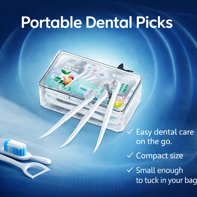 YUNCHI Disposable Toothbrush No-Rinse With Toothpaste Soft Bristle Toothbrush Head+Toothpick Essential Business Trips Dates