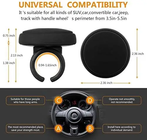 Easy Setup Silicone Steering Wheel Spinners for Cars, No Tools Required