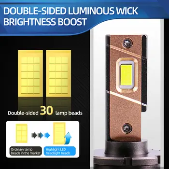 適用於福特福克斯 MK3 2011-2018 年的 CAN 總線 LED 頭燈燈泡,30000 流明,120 瓦,即插即用,氙氣 HID 燈,12V。 10 最佳銷售 福特福克斯3 LED大燈 - №10