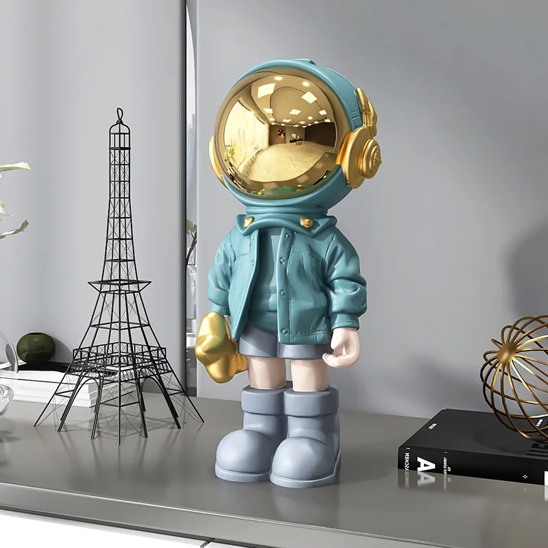 Resin Sculpture Table Decoration Electroplate Painting Astronaut Statue Room Decor Home Ornament Sculpture Art Figurine Luxury