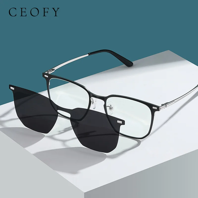 Ceofy Men Glasses Frame New Magnetic Polarized Sunglasses Myopia Prescription Fashion Glasses Frame For Men Women