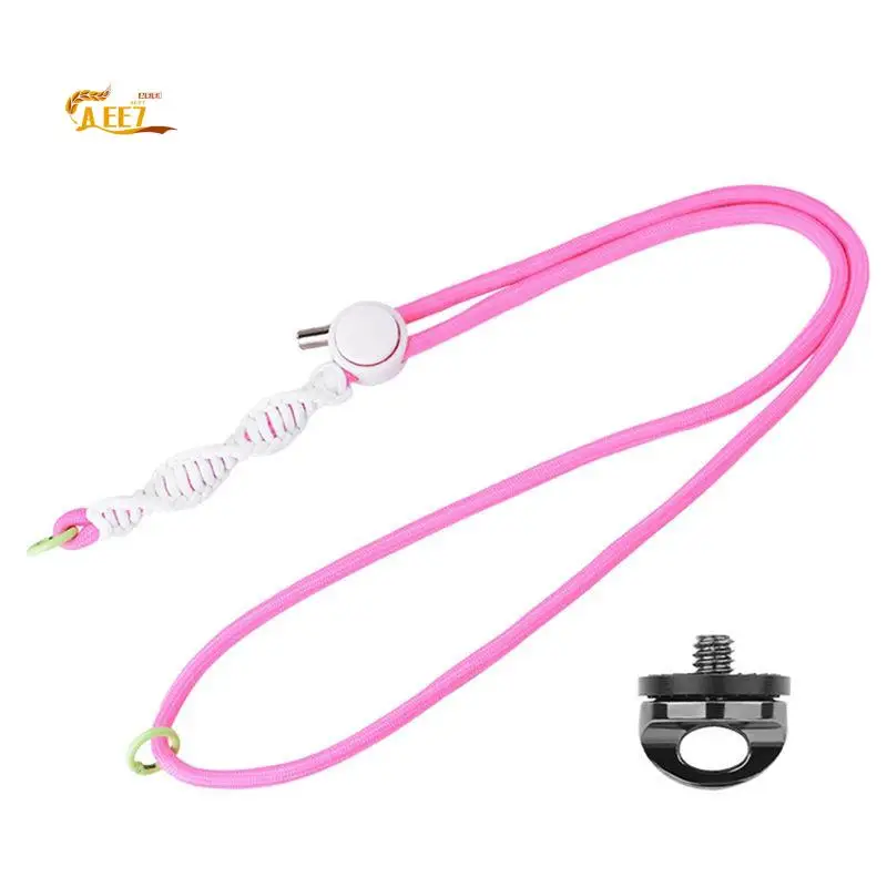 AEE7-Adjustable Camera Lanyard Neck Strap For Pocket 3 X3 X4 Gopro With 1/4In Screw Anti-Lost Security Rope