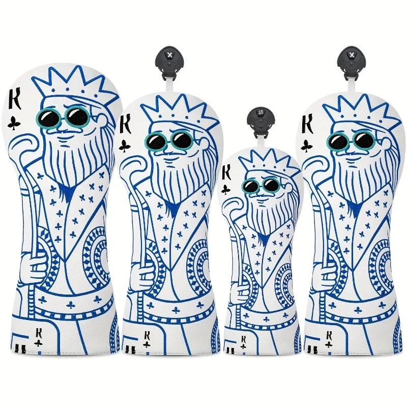 

Чехол на голову для гольфа Anime K White — прочный защитный чехол для одного дерева, 3-го дерева, 5-дерева, стильный UT Wood