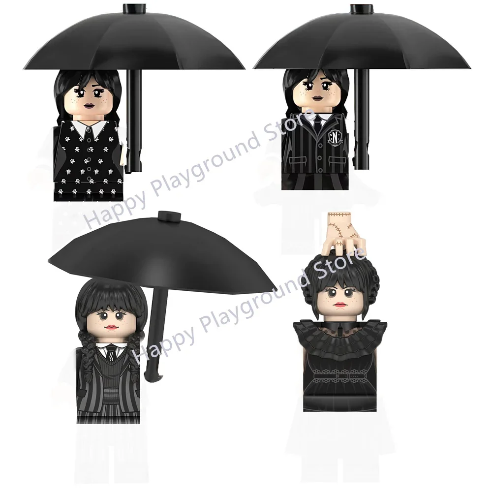 Anime MINI Wednesday Addams Figures Building Block Movies TV Season Cartoon MiniFigures Action Toy Bricks For Kids Birthday Gift