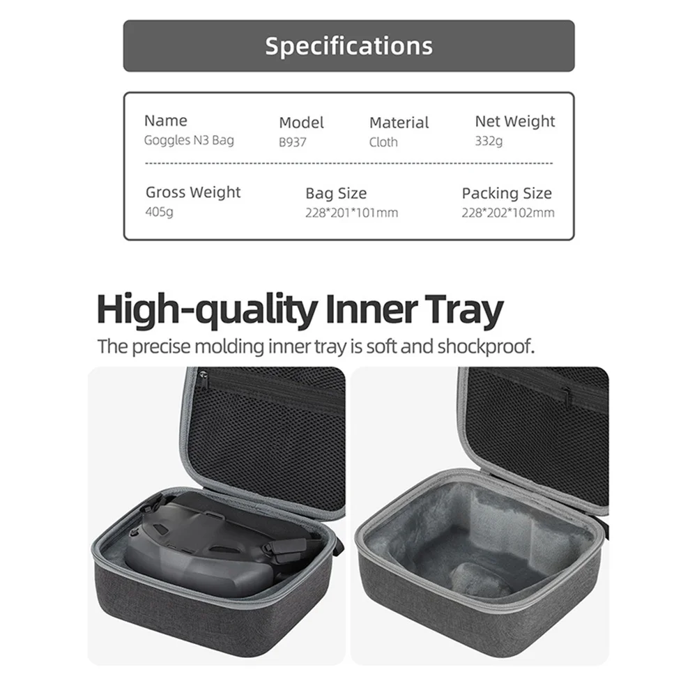 Чехол для переноски противоударный защитный ящик для летающих очков N3, защитные аксессуары
