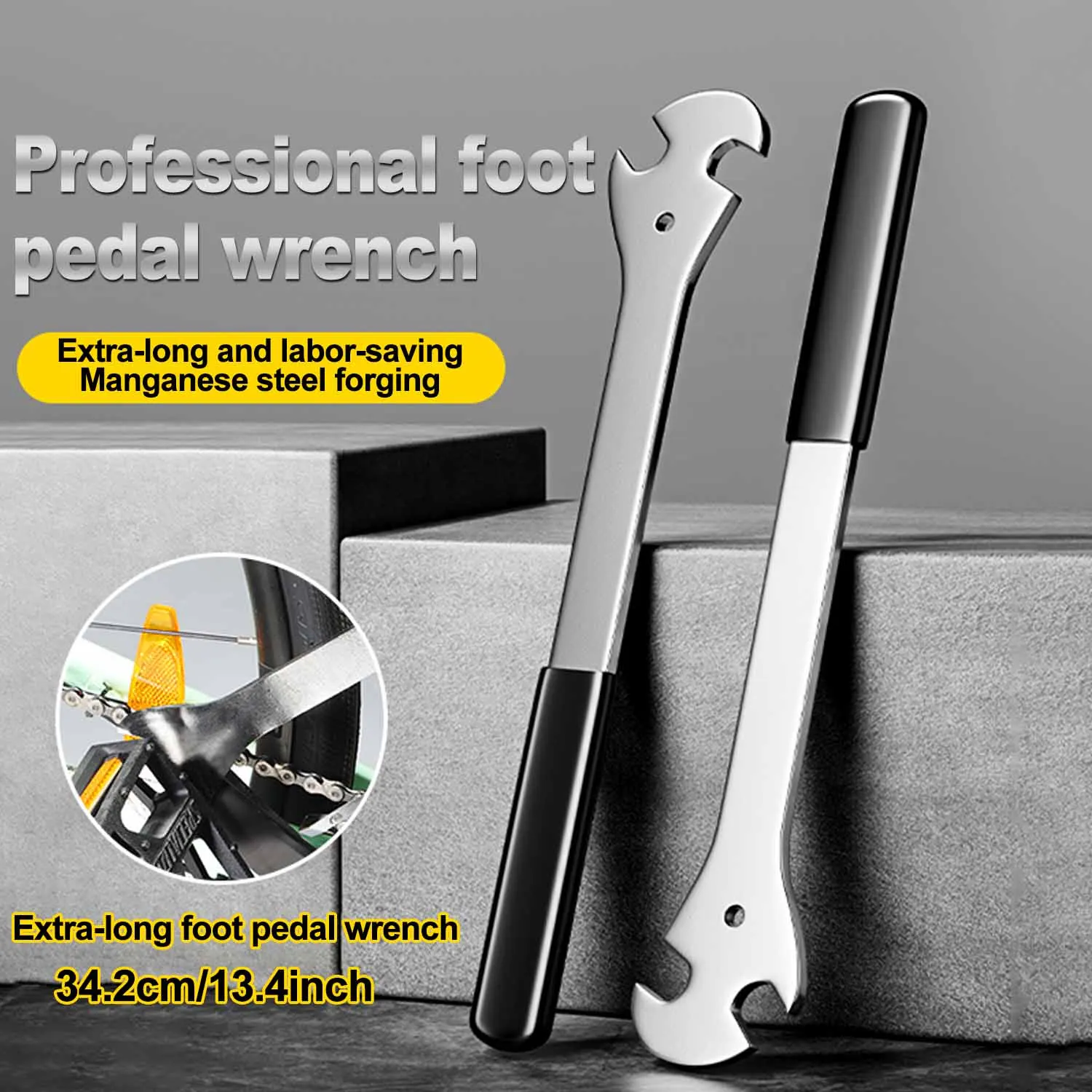 

Bike Pedal Wrench Extra Long Handle Sturdy Durable Cycling Pedal Spanner Install Tool Bicycle Accessories